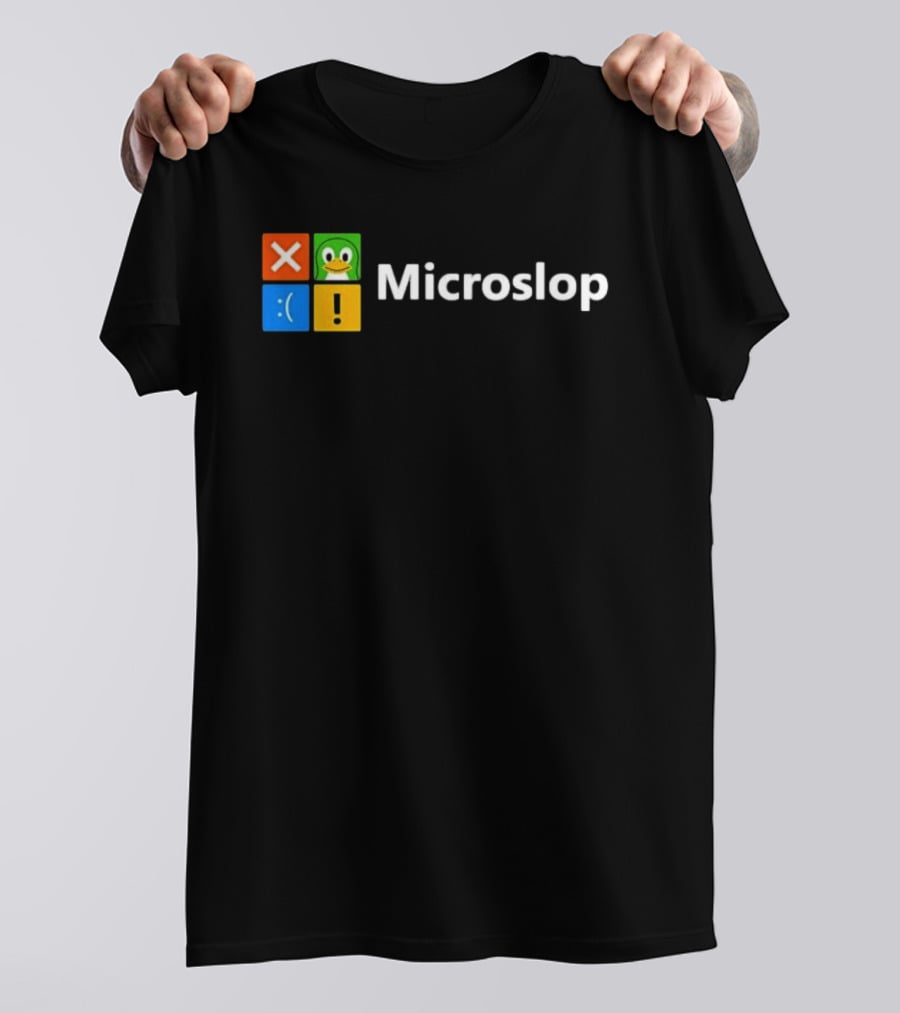 Microslop Linux Penguin Error Icon Blocks T-Shirt