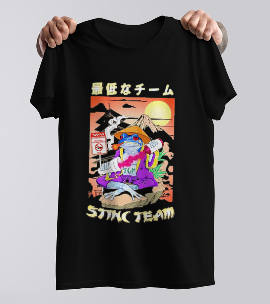 Stinc Team TGF Frog Smoking Japanese T-Shirt
