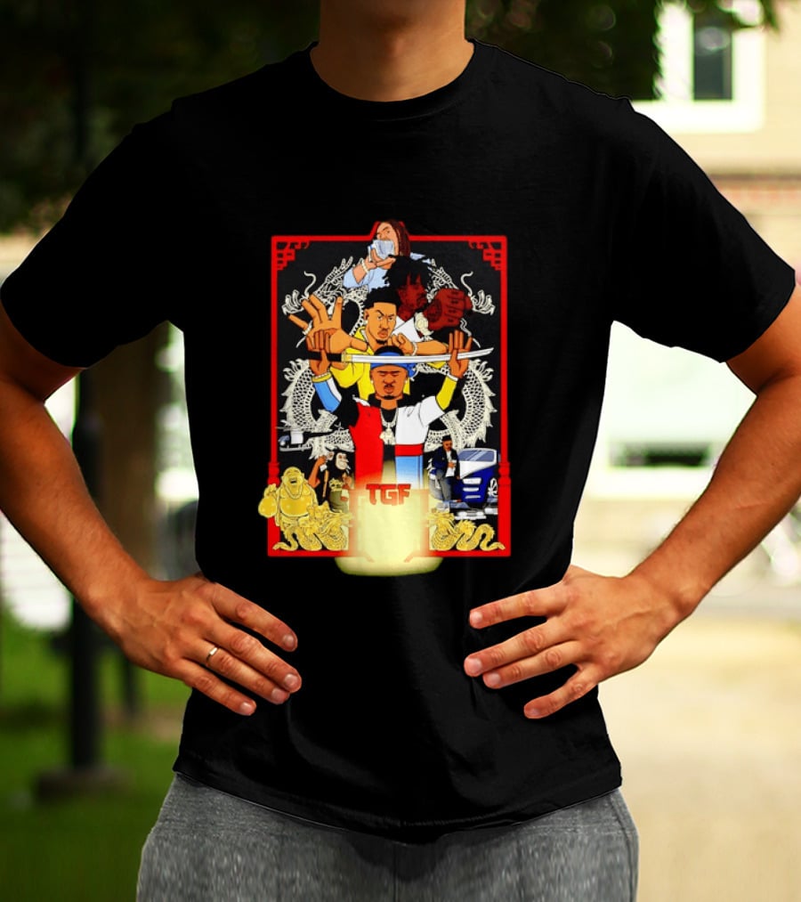 TGF Stinc Team Collage Streetwear Urban Dragons And Cars T-Shirt