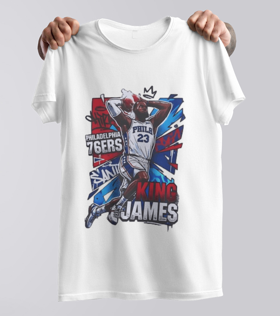 Philadelphia 76ers King James 23 Basketball Dynamic Dunk T-Shirt