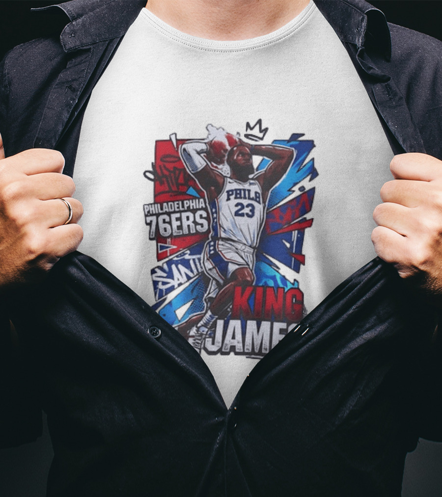 Philadelphia 76ers King James 23 Basketball Dynamic Dunk T-Shirt
