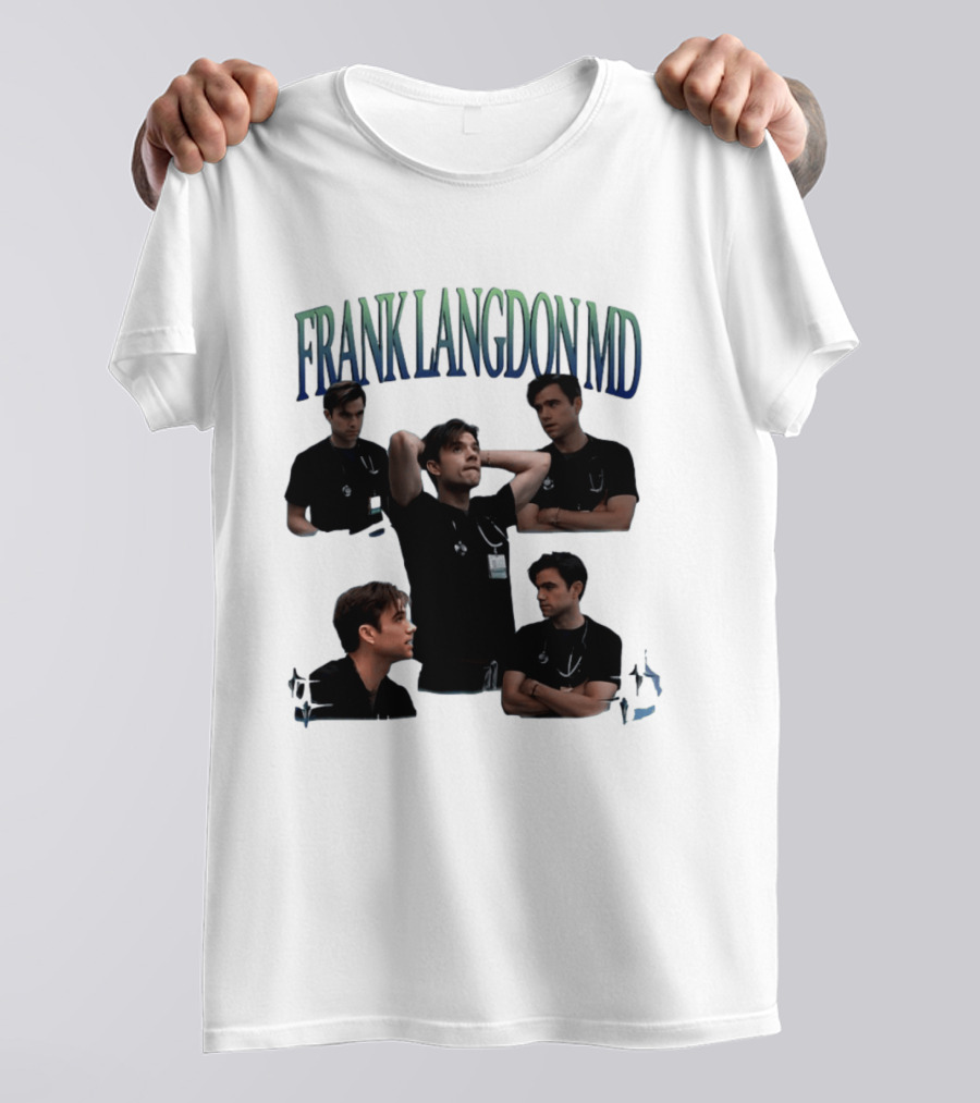 FRANK LANGDON MD Doctor Medical TV Show Character Stethoscope And ID T-Shirt