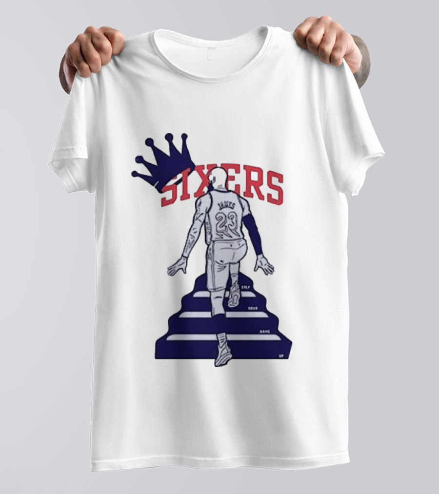 Philadelphia 76ers Sixers Lebron James Crowned Steps Silhouette 23 T-Shirt