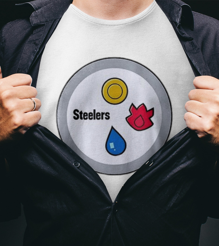 Pittsburgh Steelers Pokemon 30th Anniversary Steelers Water Fire Psychic T-Shirt
