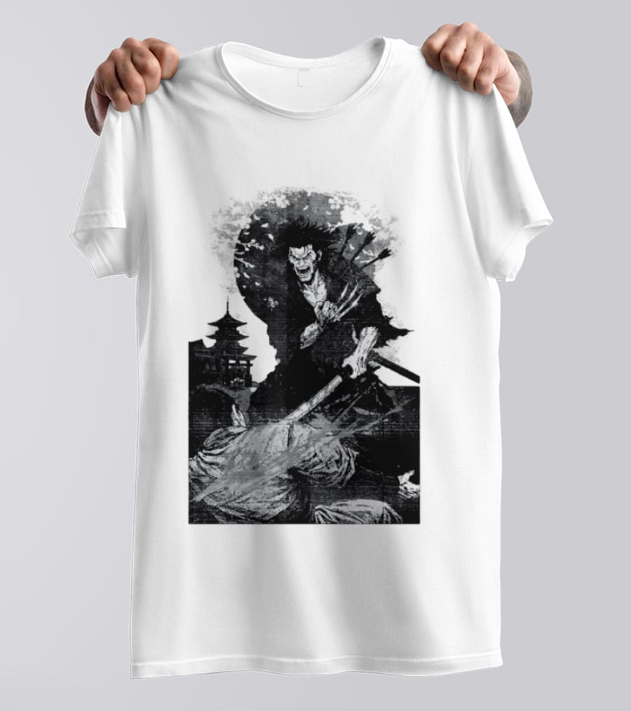 Wolverine Logan Marvel Comics Samurai Japan Sakura Cherry Blossoms Battling Warrior Scene T-Shirt