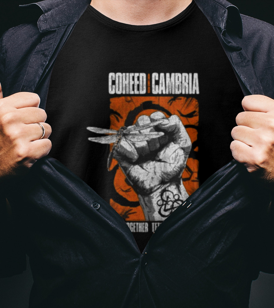 Coheed Cambria Dragonfly Fist Sing Together Tethered Courier T-Shirt