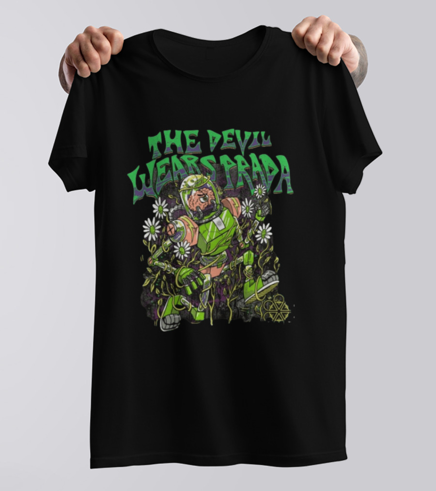 The Devil Wears Prada Brainman Robot Floral T-Shirt