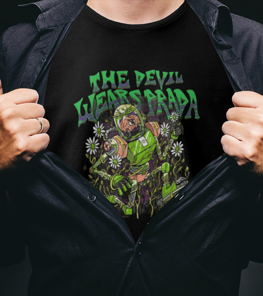 The Devil Wears Prada Brainman Robot Floral T-Shirt