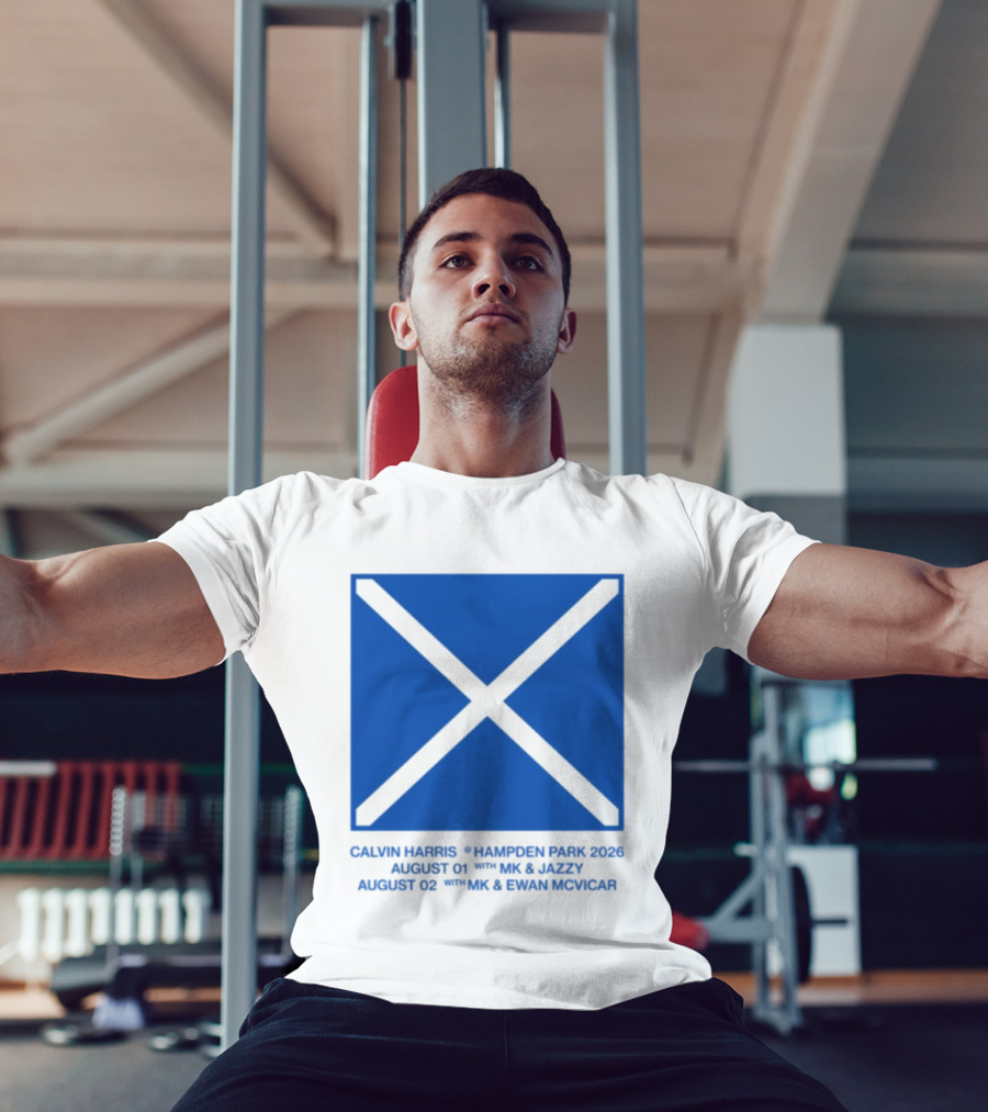 Calvin Harris Hampden Park 2023 Ecru Saltire August MK Jazzy Amber Cox MK Smart Ecuador T-Shirt
