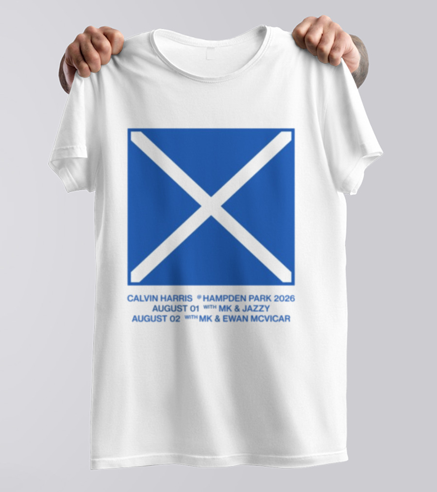 Calvin Harris Hampden Park 2023 Ecru Saltire August MK Jazzy Amber Cox MK Smart Ecuador T-Shirt