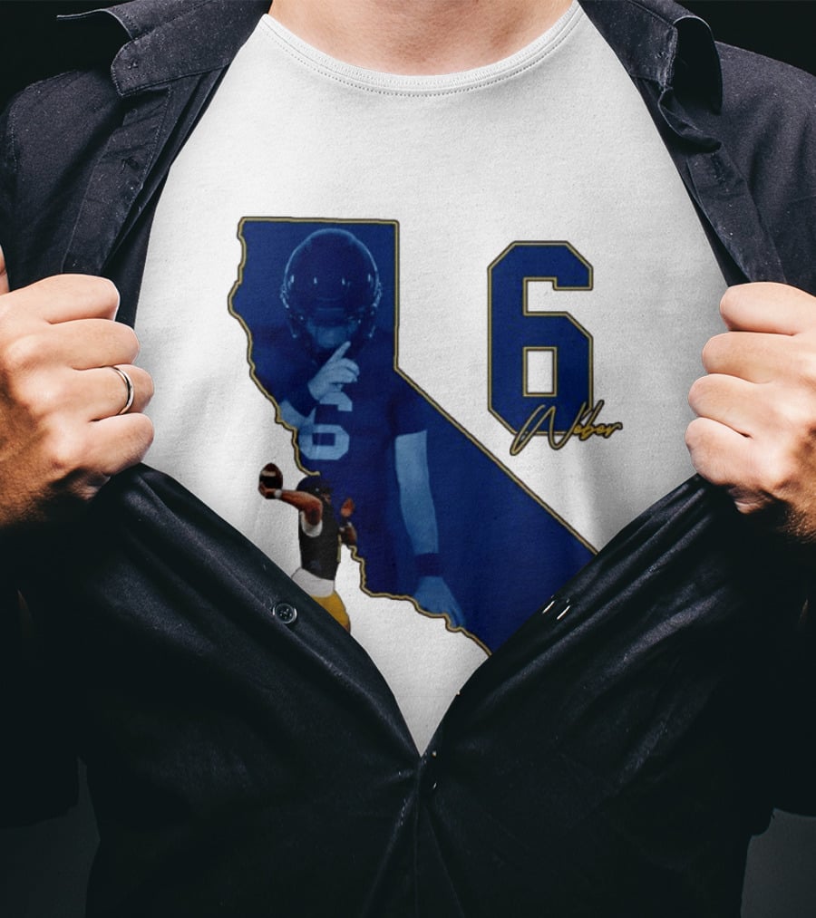 Dane Weber Number 6 California Golden Bears NCAA Map T-Shirt