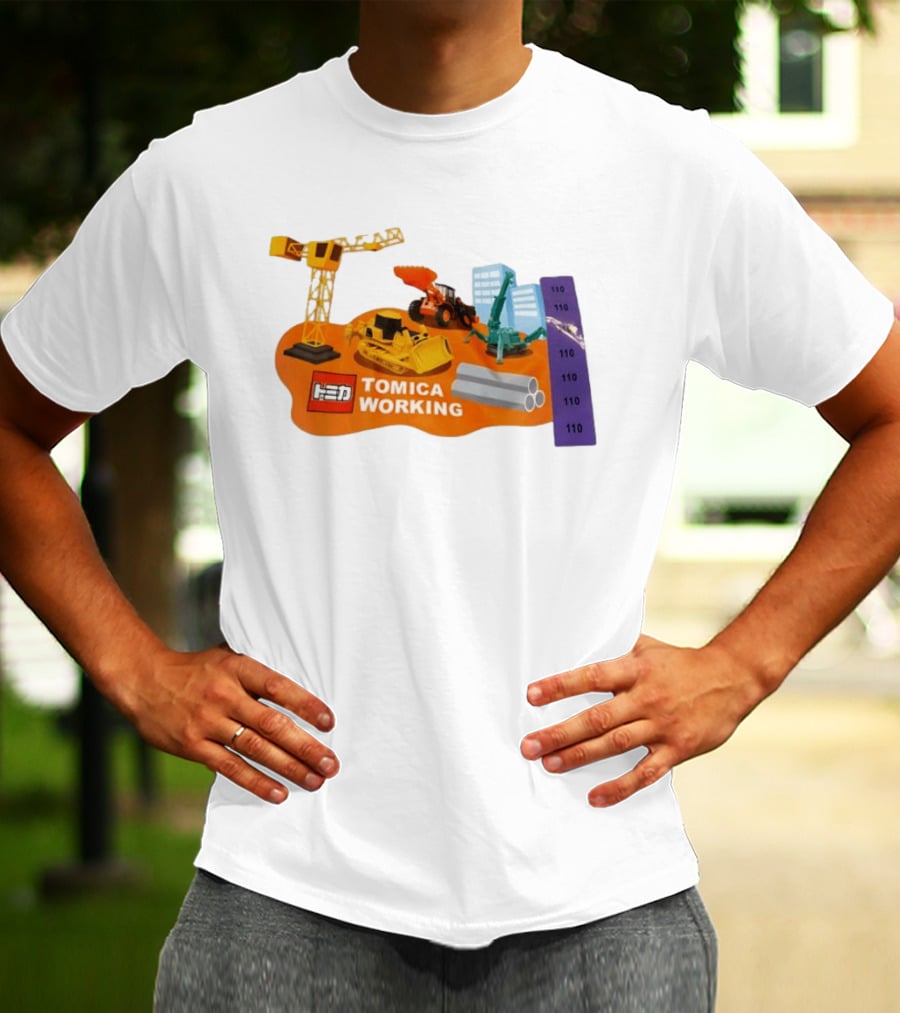 Tomica Working Construction Vehicles Crane Excavator Bulldozer T-Shirt