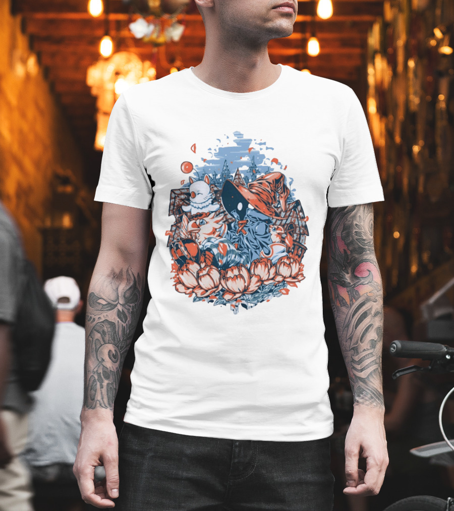 Vivi Ornitier Moogles Chocobos Day Of Calm Fantasy Blossom Scene T-Shirt