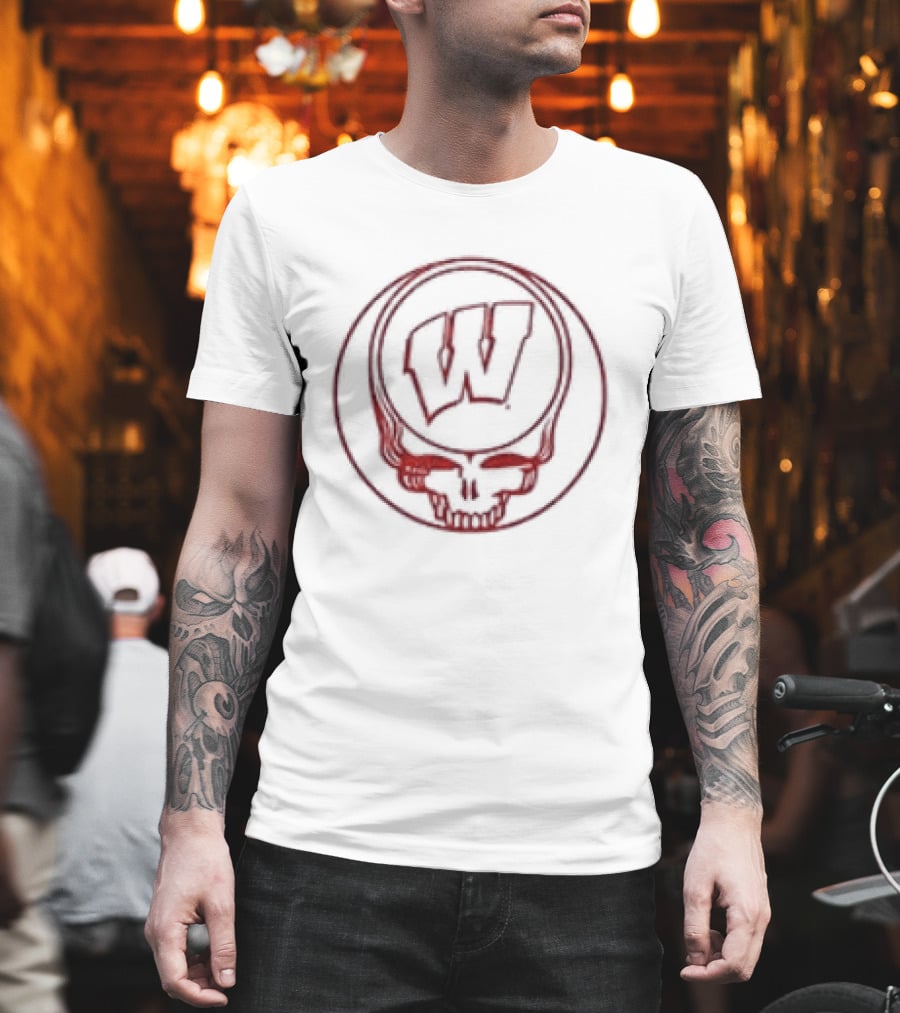 Grateful Dead Wisconsin Badgers Collaboration Skully W T-Shirt