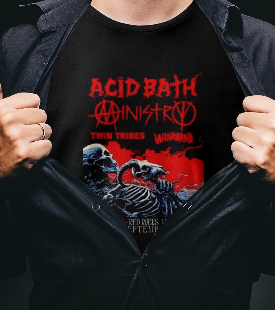 Acid Bath Ministry Twin Tribes Windhand Red Rocks Amphitheatre September 2026 Concert T-Shirt