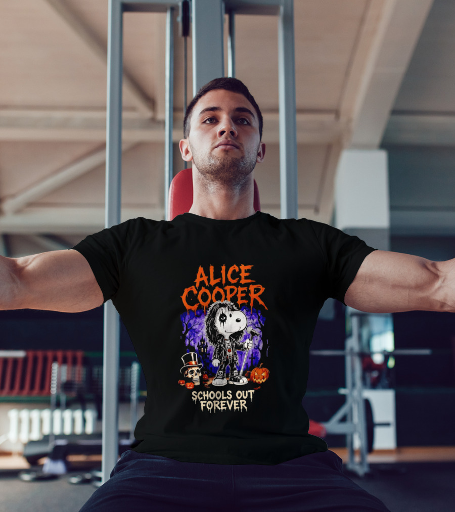 Alice Cooper Snoopy Schools Out Forever Halloween Punk Rock Mashup T-Shirt