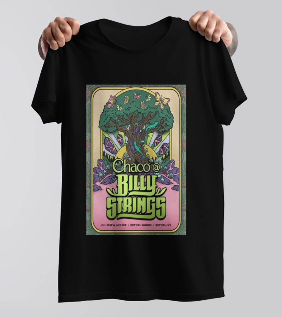 Chaco Billy Strings Bethel NY July 31st August 1st Bethel Woods Summer Concert T-Shirt