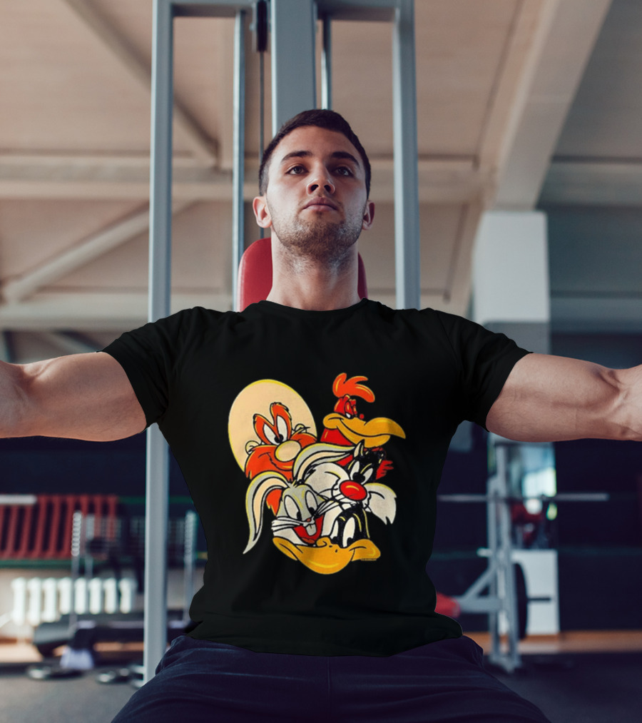 Looney Tunes Smiling Faces Bugs Bunny Sylvester Foghorn Leghorn Taz T-Shirt