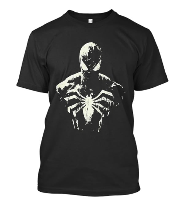 Spider Man Marvel Superhero White Symbol On Black T-Shirt