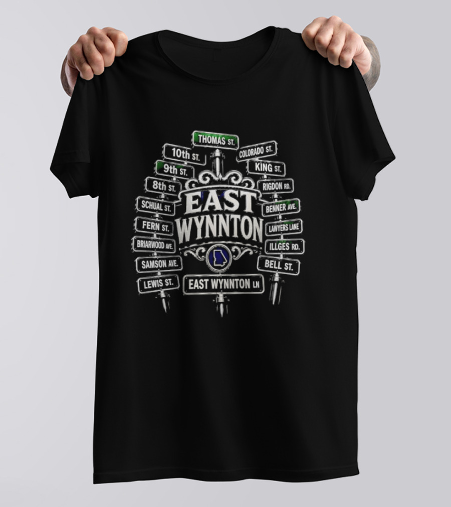 East Wynnton Intersection Street Signs Georgia Map Motif T-Shirt