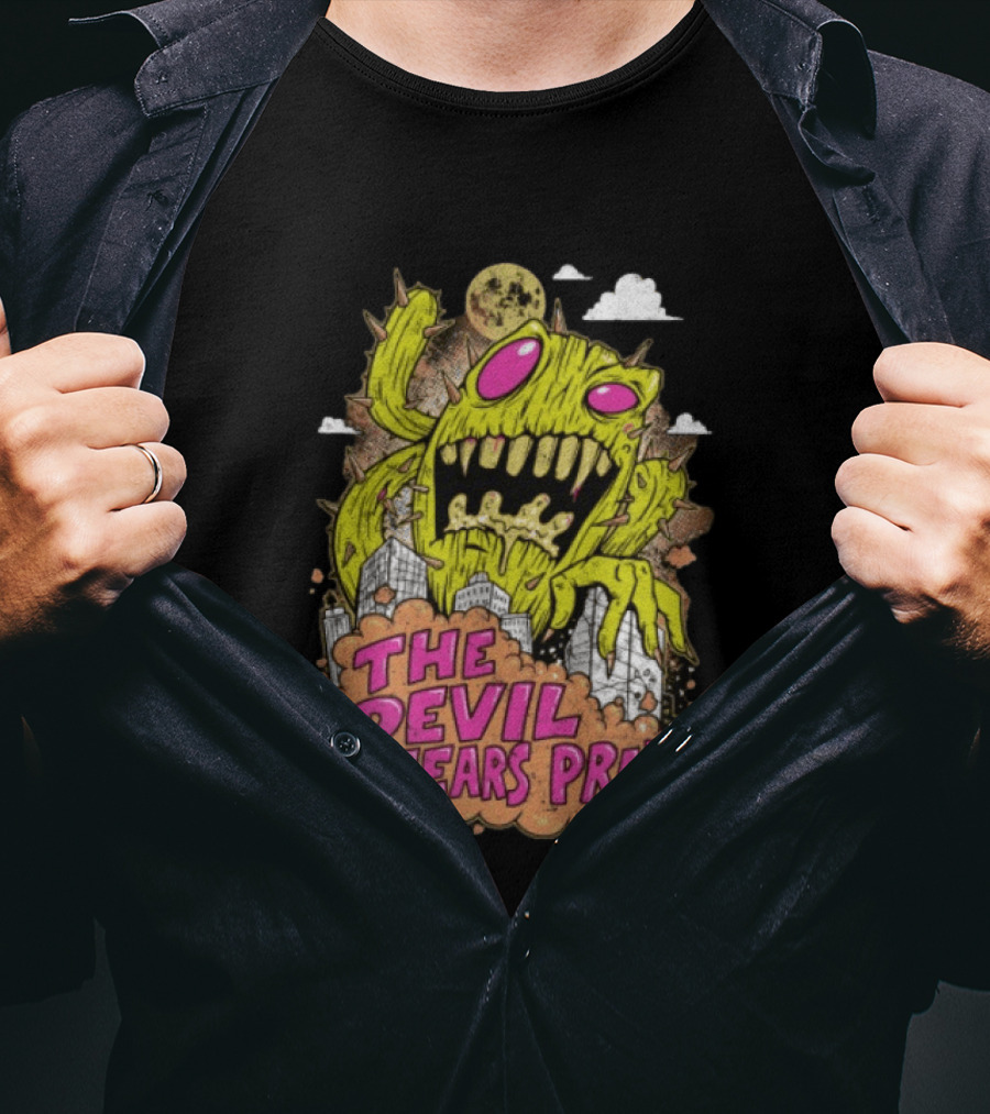 The Devil Wears Prada Cactuszilla Monster In Cityscape T-Shirt