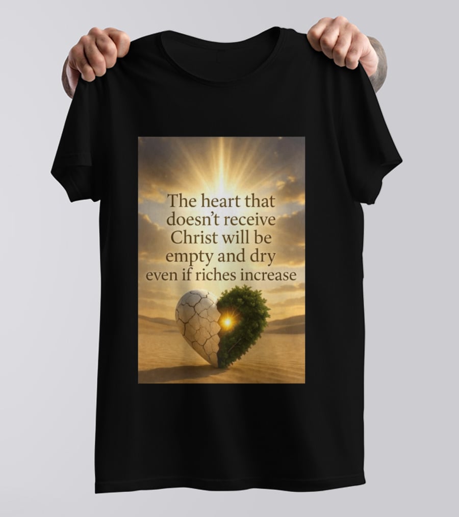 The Heart Doesn't Receive Christ Will Be Empty And Dry Even If Riches Increase Perfect Christian Spiritual Wisdom T-Shirt