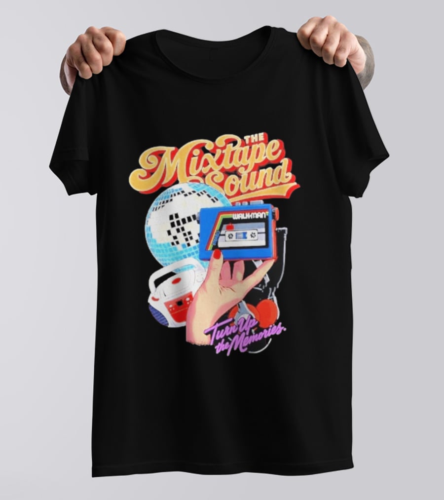 The Mixtape Sound Walkman Turn Up The Memories Disco Vibes T-Shirt