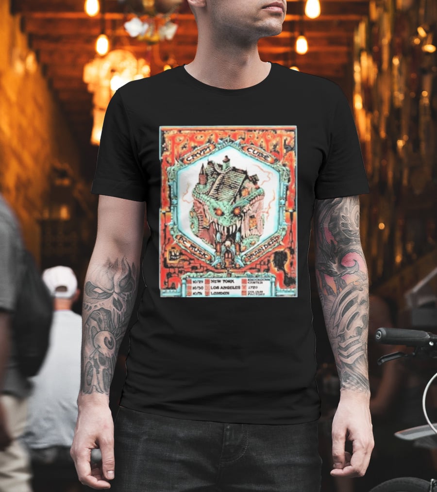 Pop Crypt Crypto Graphic Cube PC Music Brain Dead 2026 Tour New York Los Angeles London T-Shirt