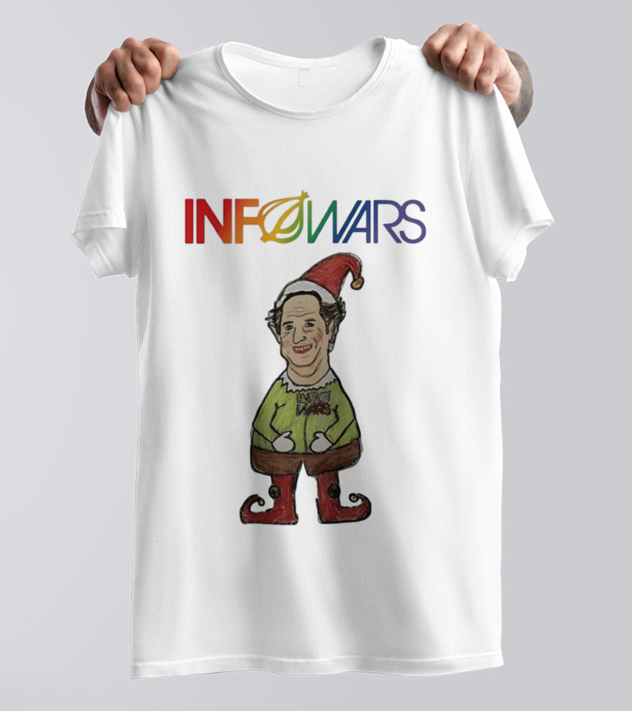 Infowars Elf Christmas Holiday Alex Jones Festive T-Shirt