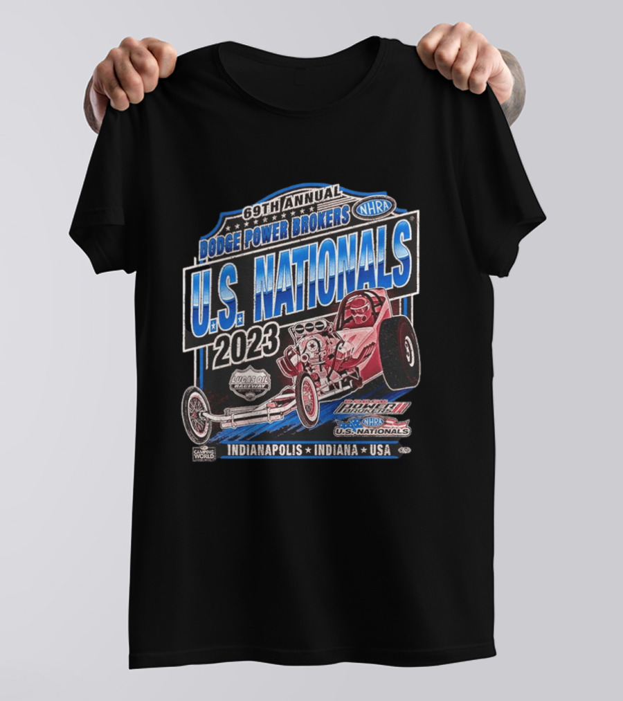 69th Annual Dodge Power Brokers NHRA U.S. Nationals 2023 Lucas Oil Raceway Indianapolis Indiana USA T-Shirt