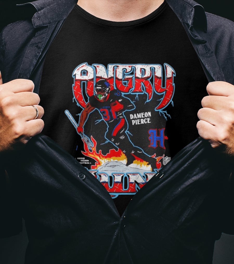 Angry Runs Dameon Pierce Houston Texans NFL 2024 T-Shirt