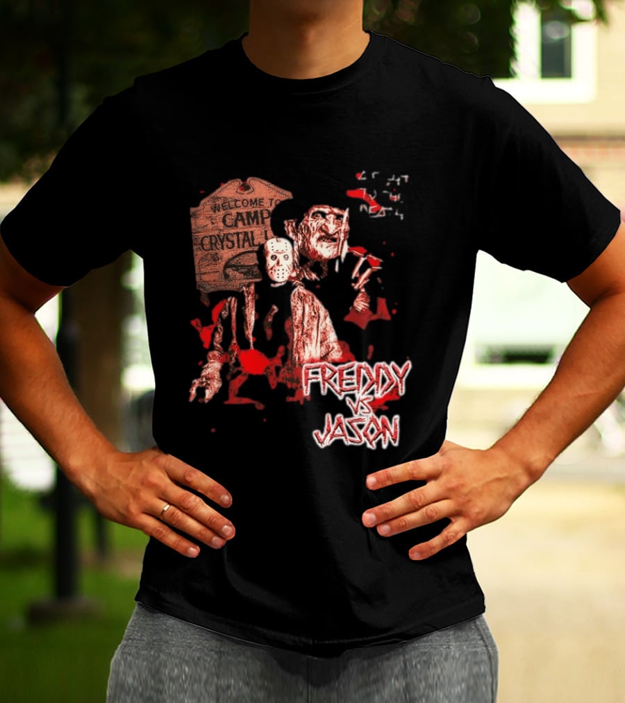 Freddy Vs Jason Welcome To Camp Crystal Lake Halloween T-Shirt