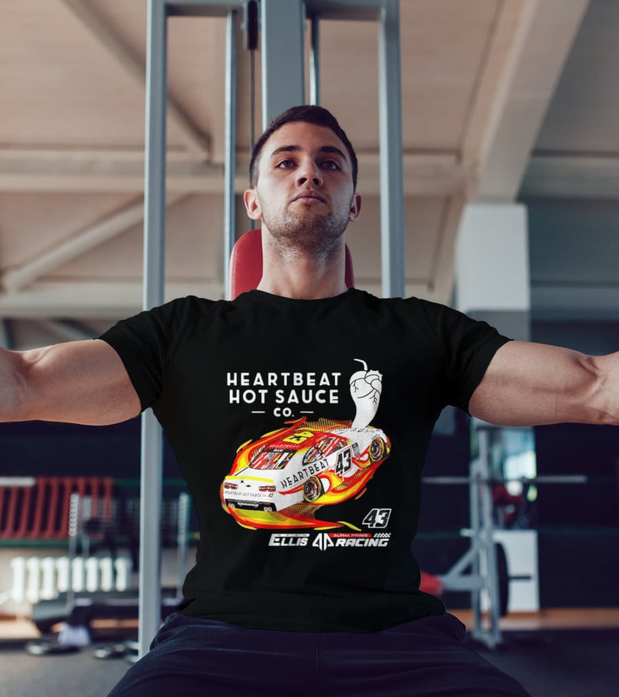 Heartbeat Hot Sauce Co Ryan Ellis 43 Alpha Prime Racing T-Shirt