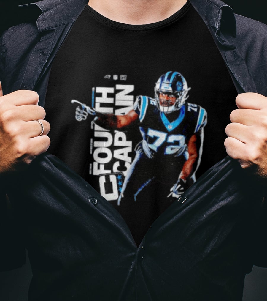 Taylor Moton Carolina Panthers Number 72 Fourth Captain T-Shirt