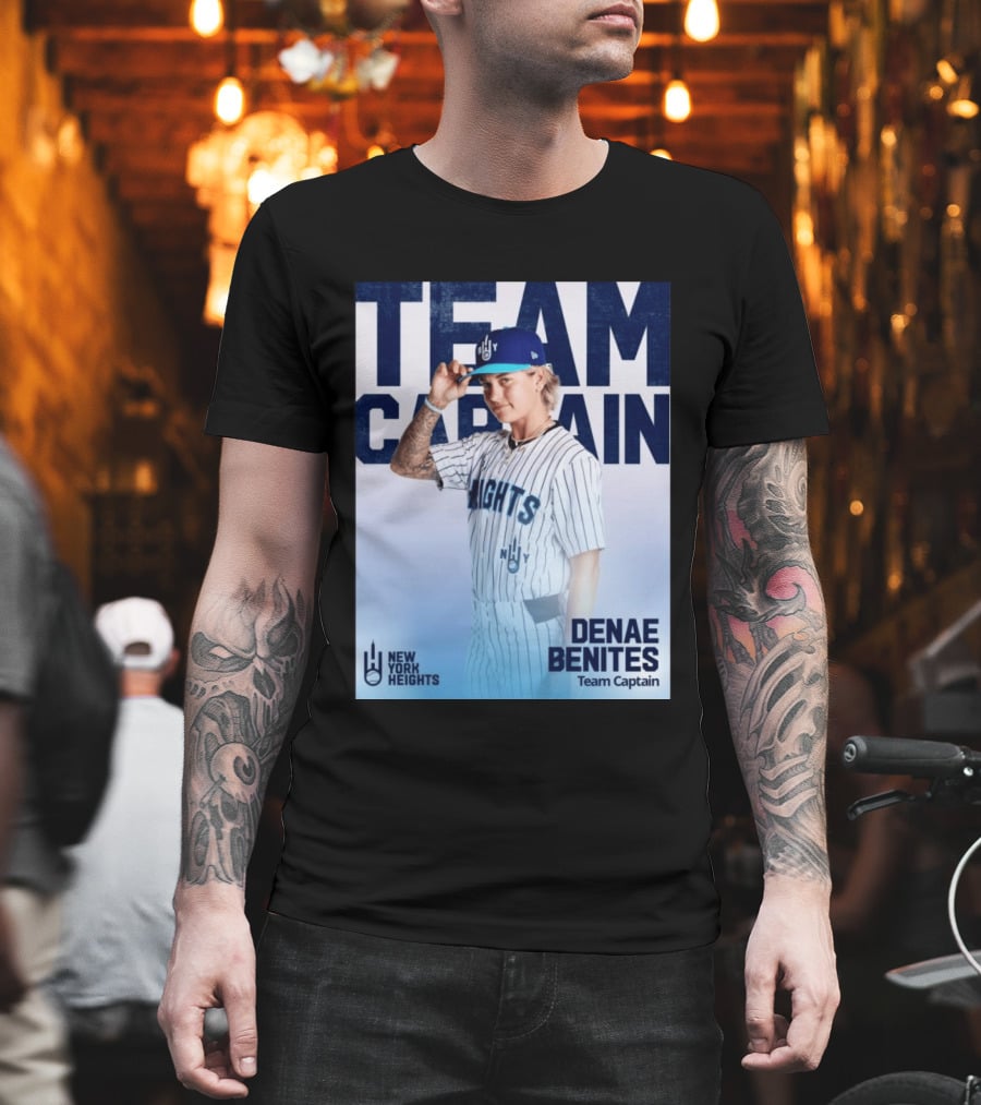 Team Captain Denae Benites New York Heights Baseball Team T-Shirt