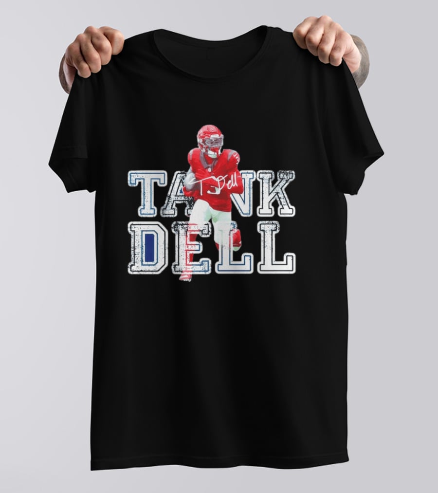 Houston Texans Tank Dell Football Player Run Action T-Shirt