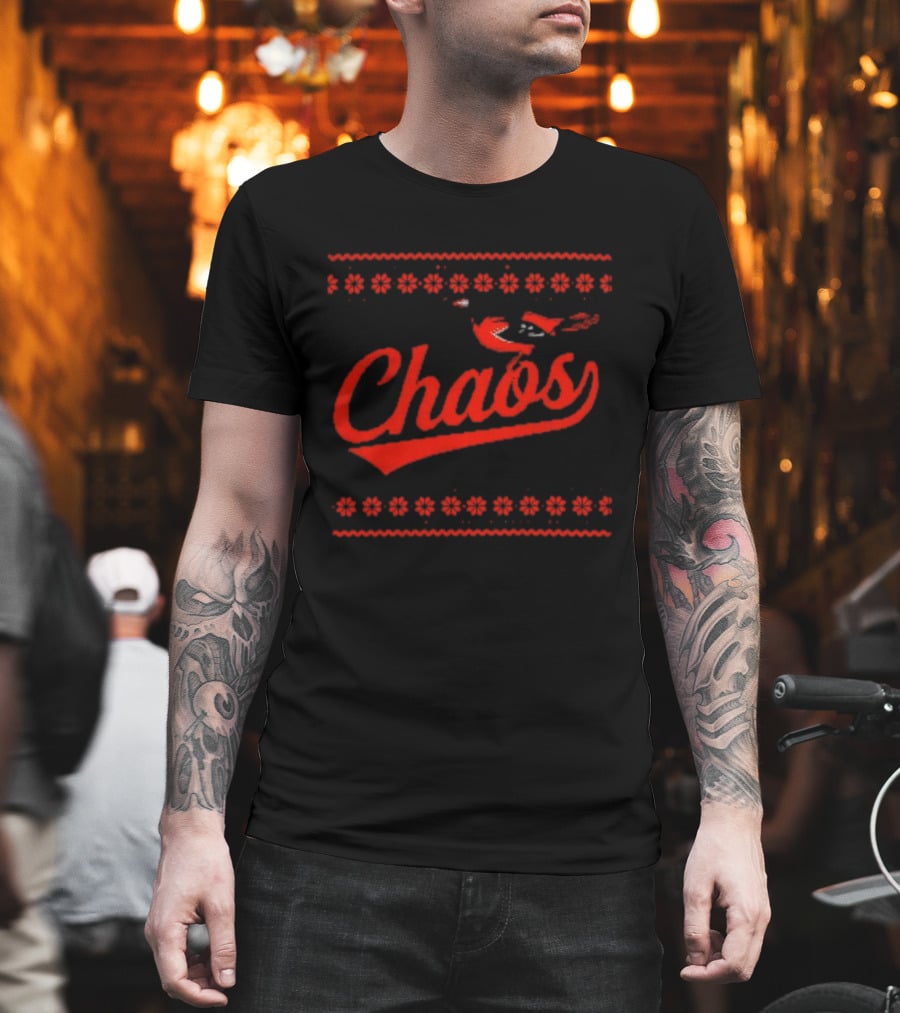 Chaos In Baltimore Orioles Ugly Christmas Sweater T-Shirt