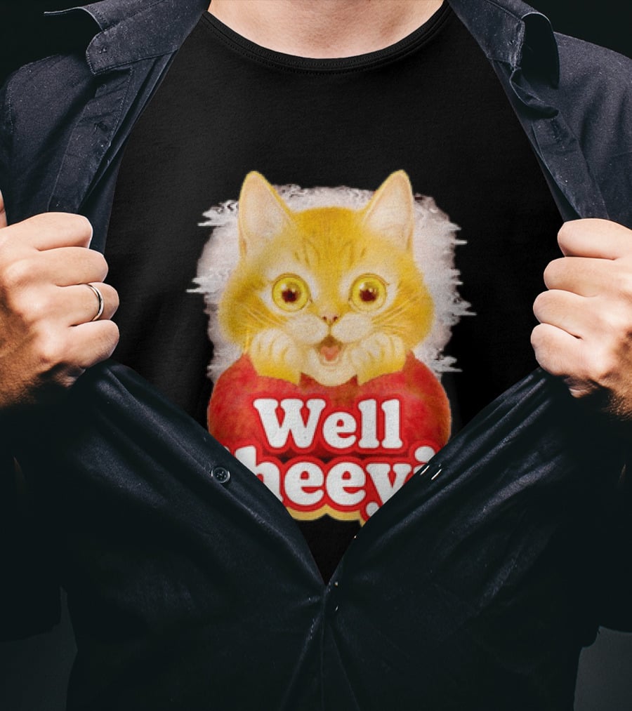 Well Sheeyit Surprised Orange Cat Humor T-Shirt