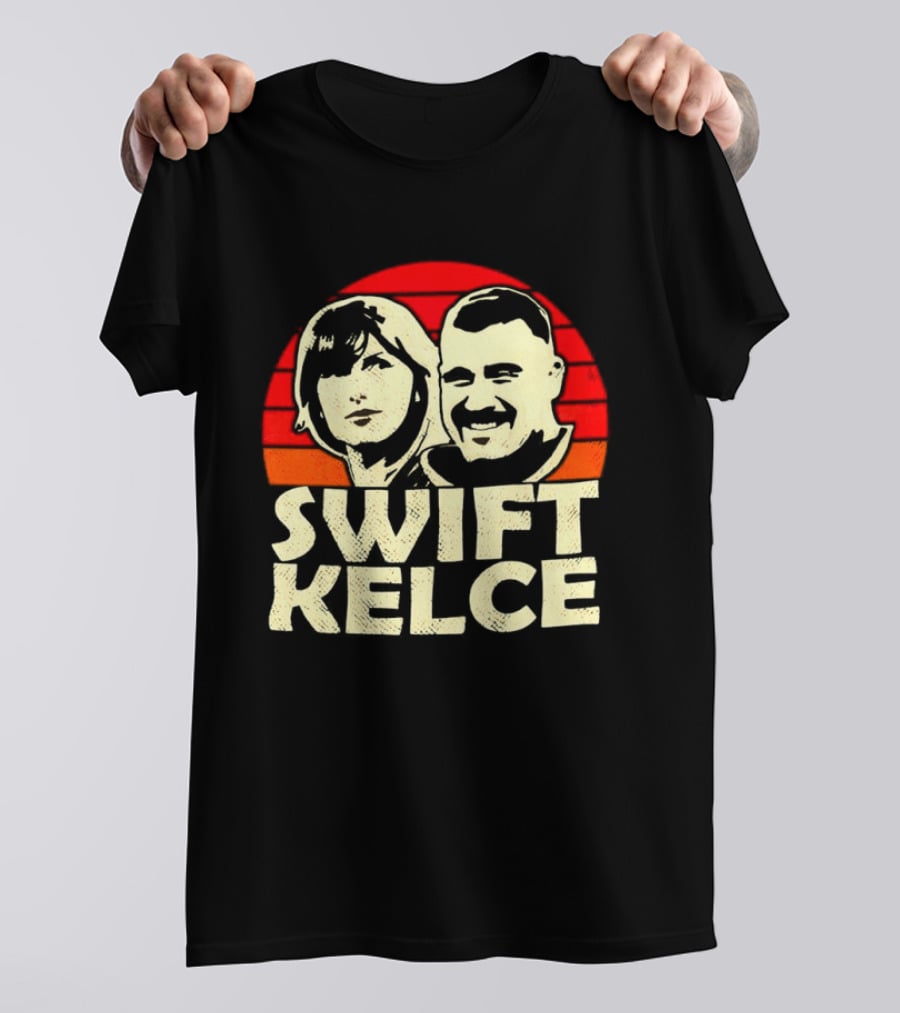Kansas City Chiefs Swift Kelce Red Sunset T-Shirt