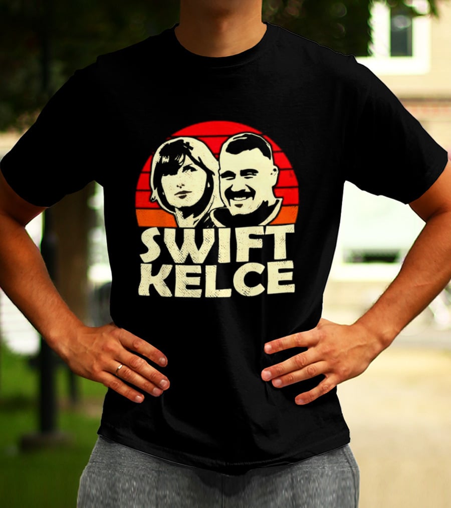 Kansas City Chiefs Swift Kelce Red Sunset T-Shirt