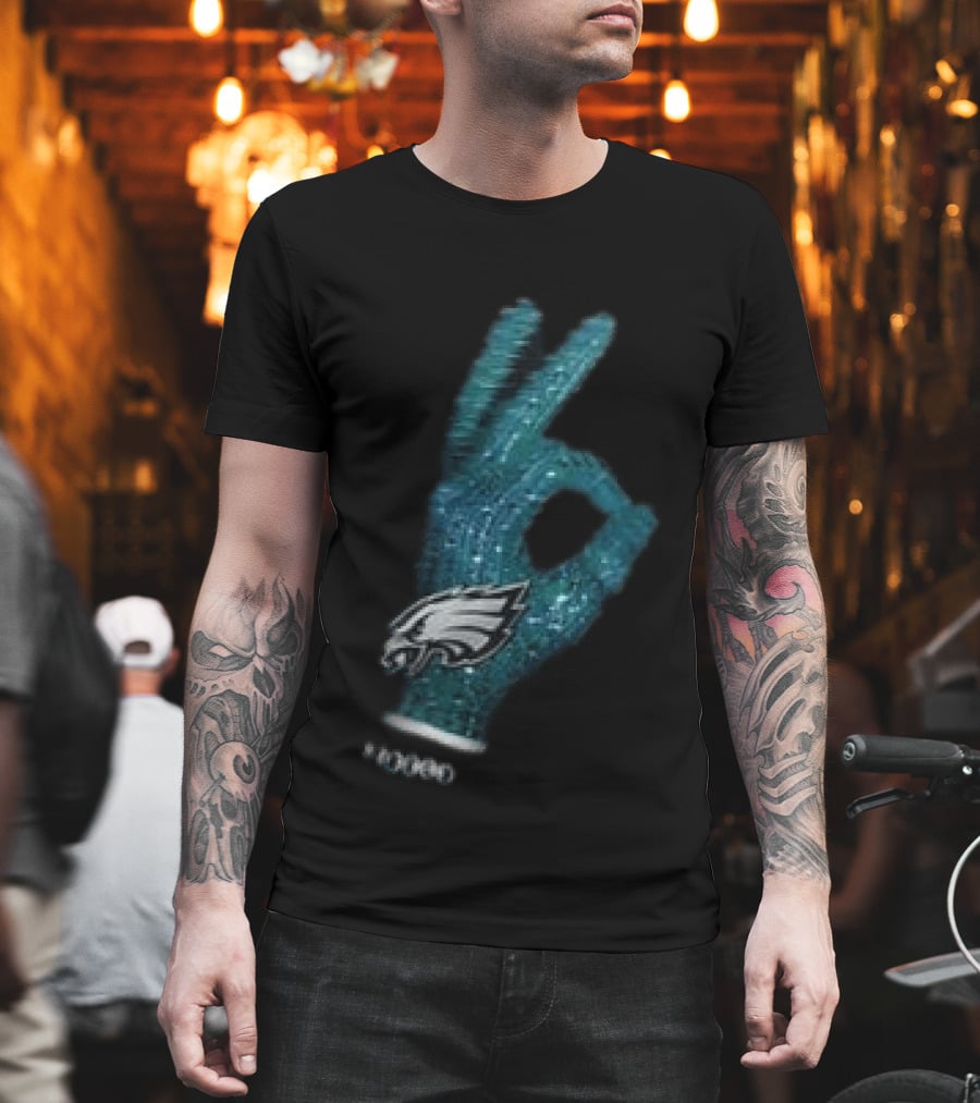 Philadelphia Eagles Glitter Glove OK T-Shirt
