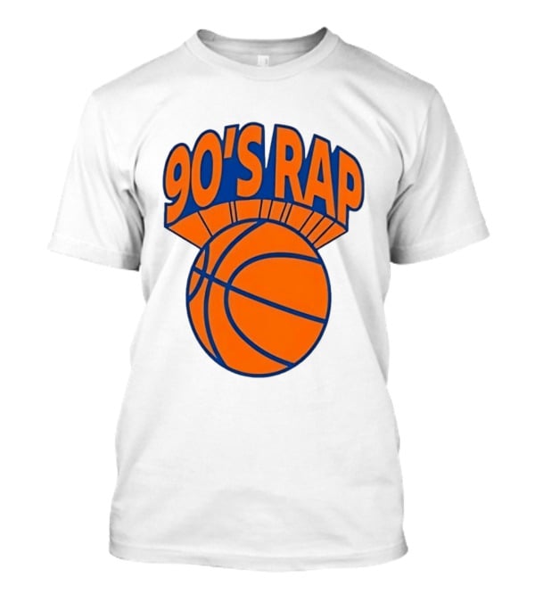 90's Rap Basketball Bold Orange Blue T-Shirt