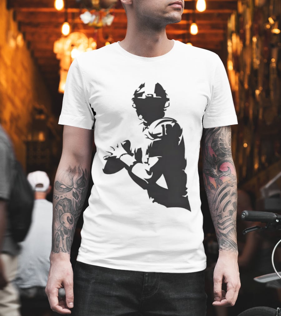 Quarterback Player Silhouette American Football Sports T-Shirt