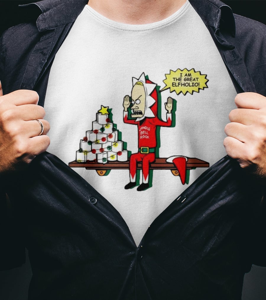Beavis Jingle Bell Rock I Am The Great Elfholio Christmas T-Shirt