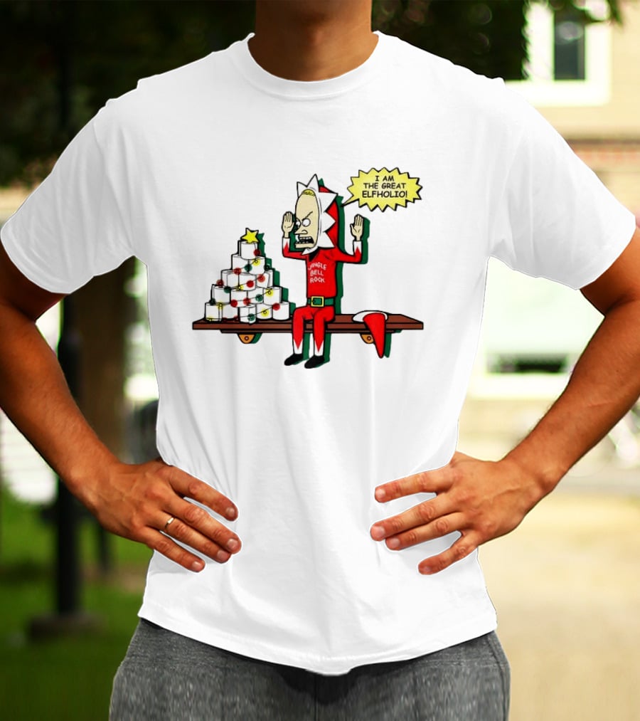 Beavis Jingle Bell Rock I Am The Great Elfholio Christmas T-Shirt