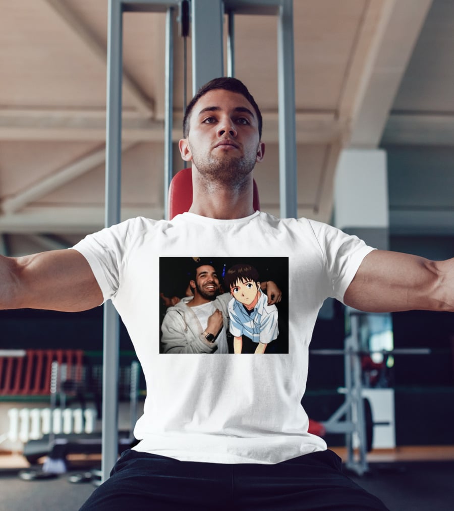 Drake With Shinji Ikari From Evangelion Anime T-Shirt