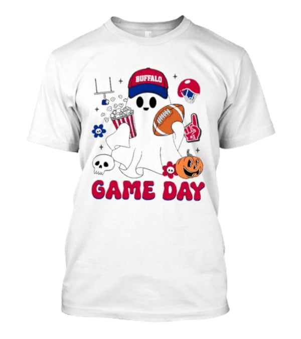 Buffalo Game Day Ghost Halloween Football Fun T-Shirt