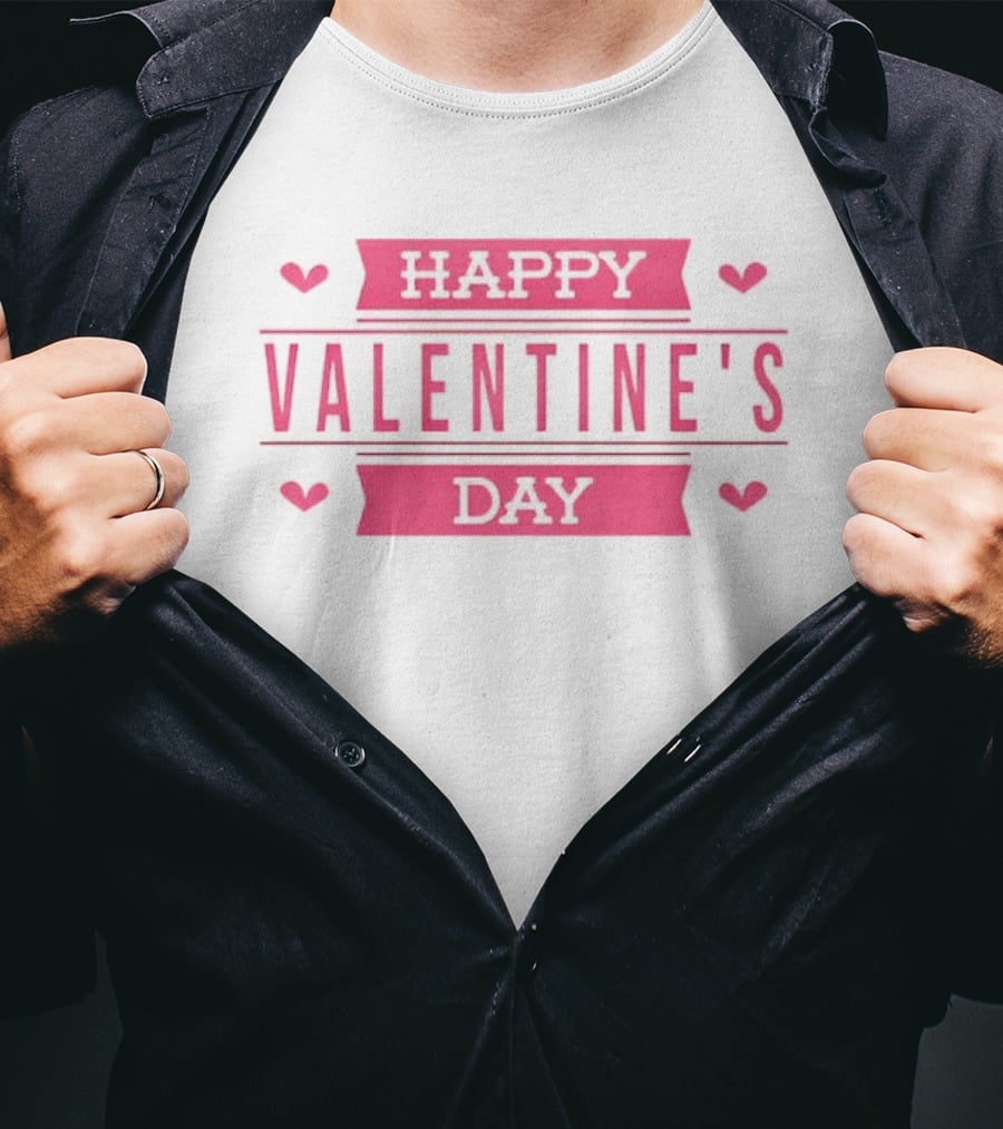 Happy Valentine's Day Pink Hearts Celebration T-Shirt