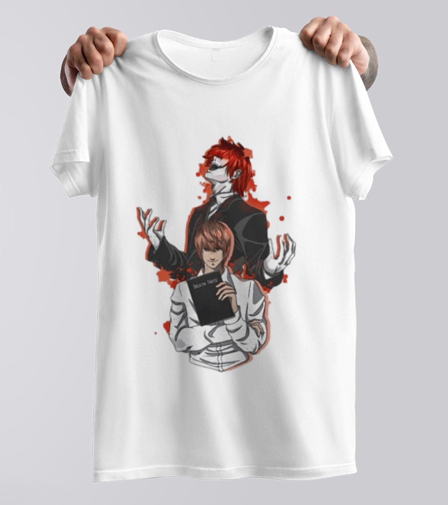 Light Yagami Raito And Ryuk Holding Death Note Anime T-Shirt
