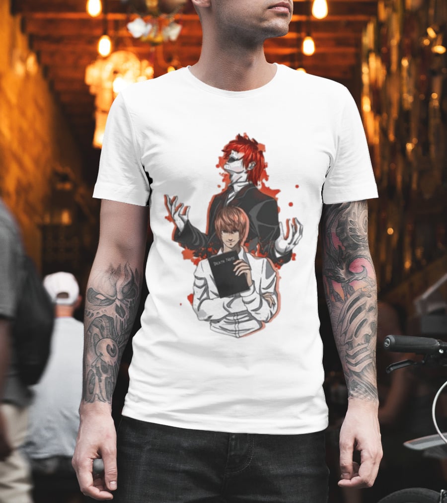 Light Yagami Raito And Ryuk Holding Death Note Anime T-Shirt